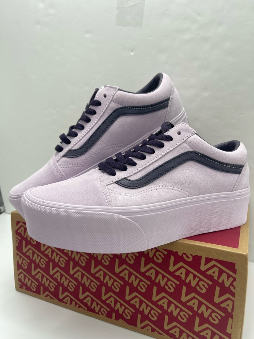 Vans Old Skool Stackform Platform Suede Lavender Sneakers VN0009PZLAE NIB - Picture 5 of 16
